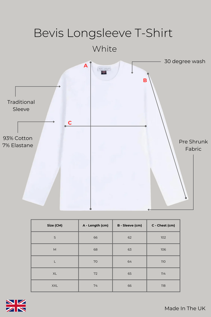 Bevis Long Sleeve Cotton t-shirt - White