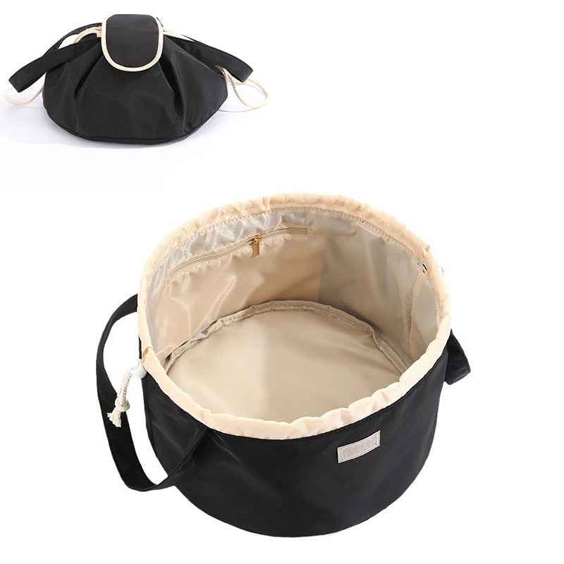 Barrel Drawstring Makeup Bag Large Capacity Women&