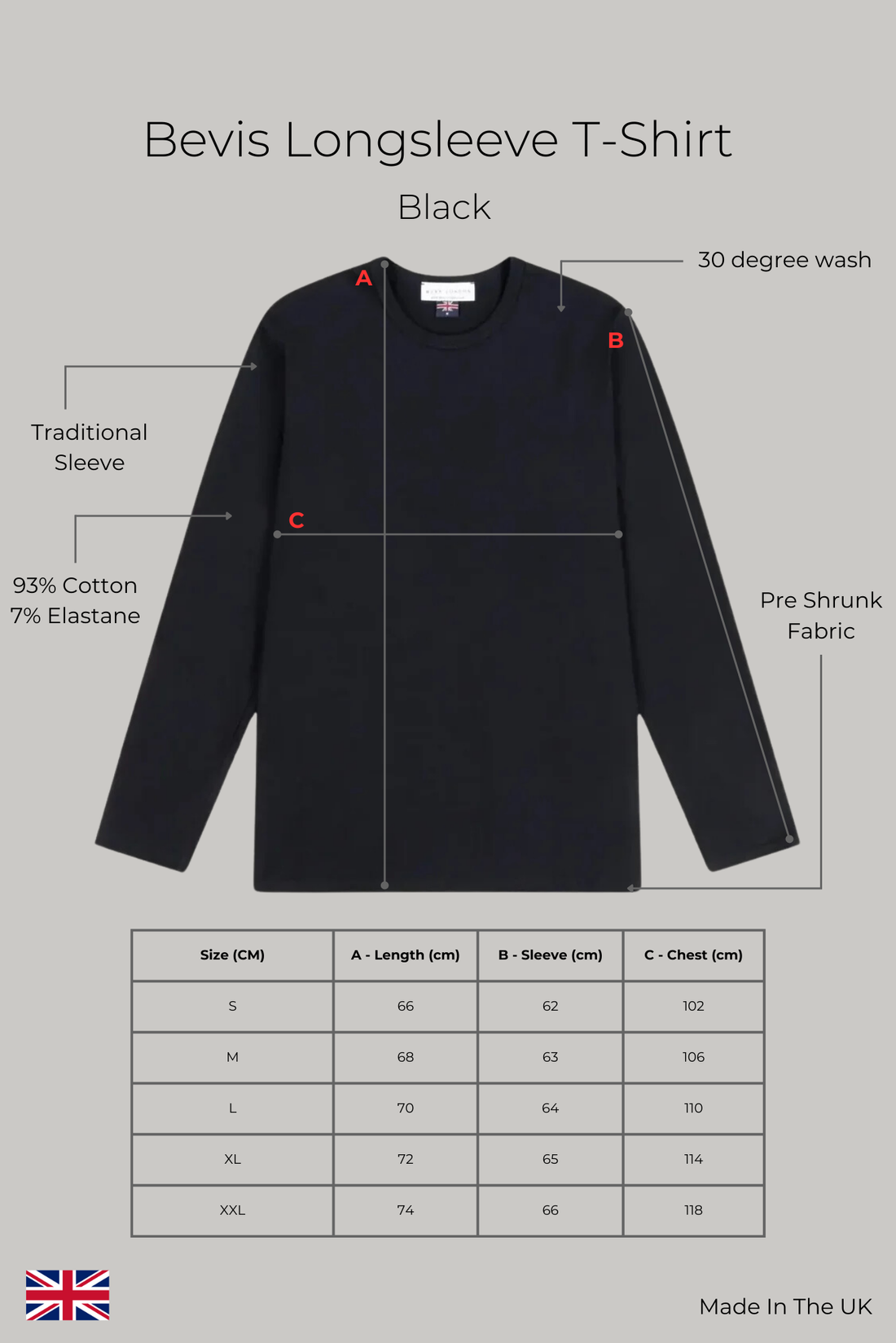 Bevis Long Sleeve Cotton t-shirt -Black