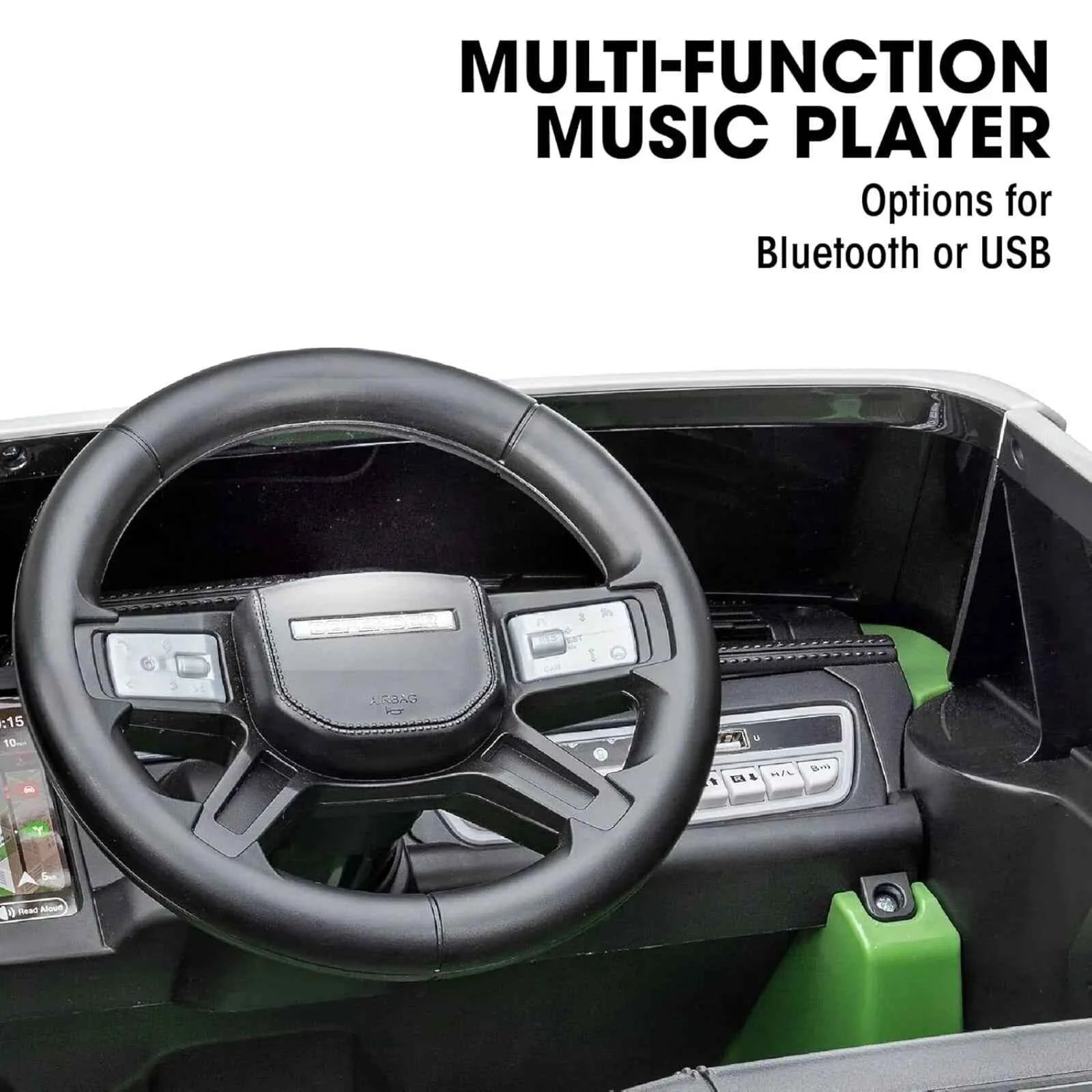 Xootz Land Rover Defender 12V Electric Ride On with Lithium Battery - Green