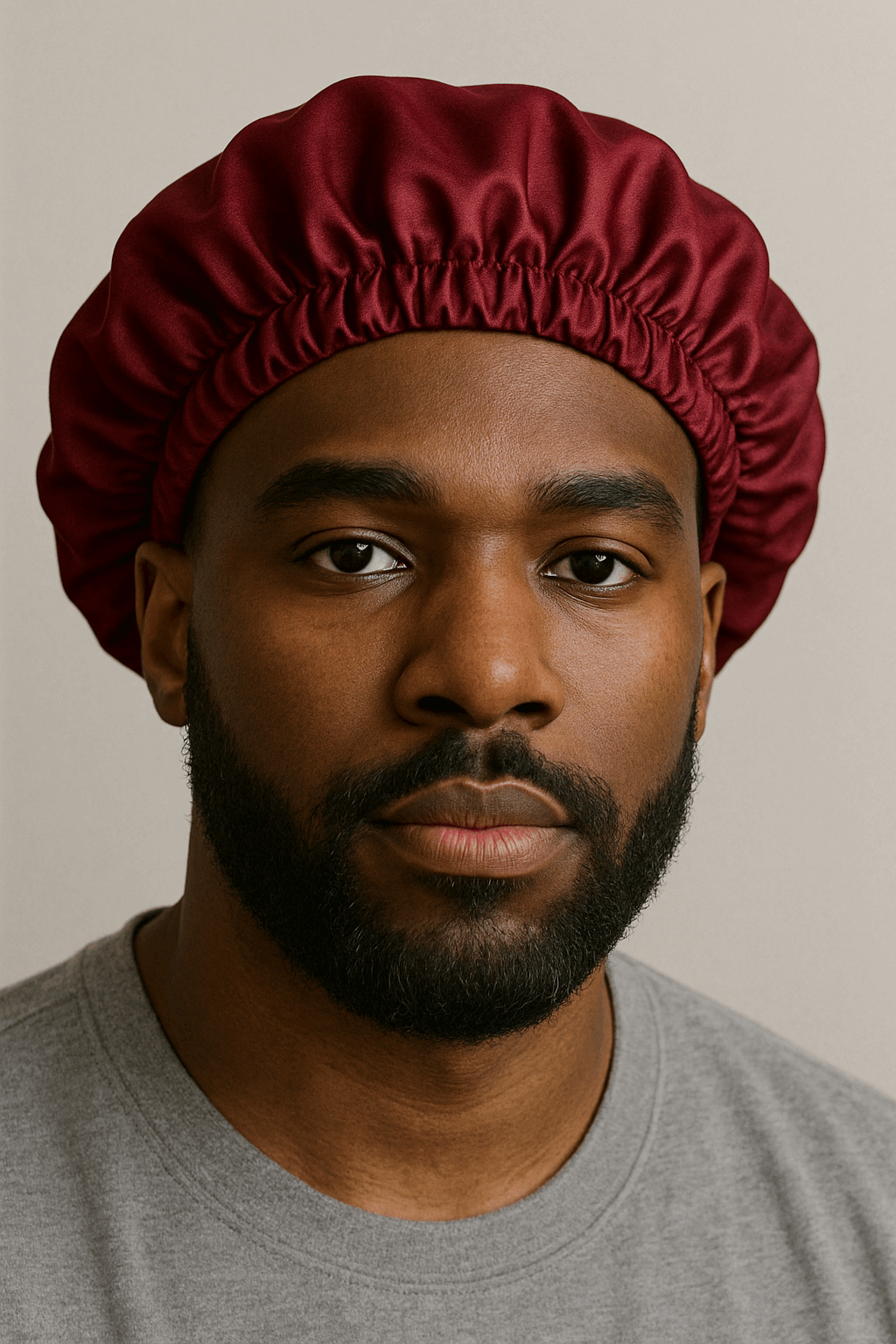 Men’s Satin Hair Bonnet – Adjustable, Drawstring, Breathable, Protective for Waves &amp; Curly Hair