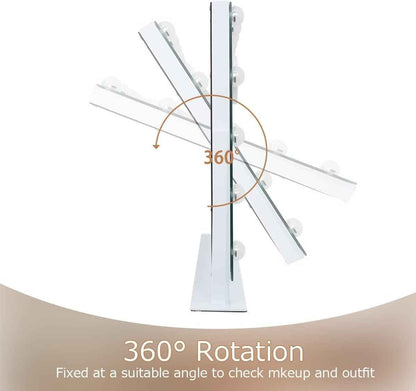 Makeup Mirror Hollywood Vanity Lights 360 Degree Rotation 23‘’x18&