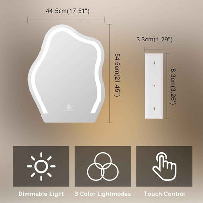 Vanity Makeup Mirror with Lights Cloud Shape 45x55cm FENCHILIN