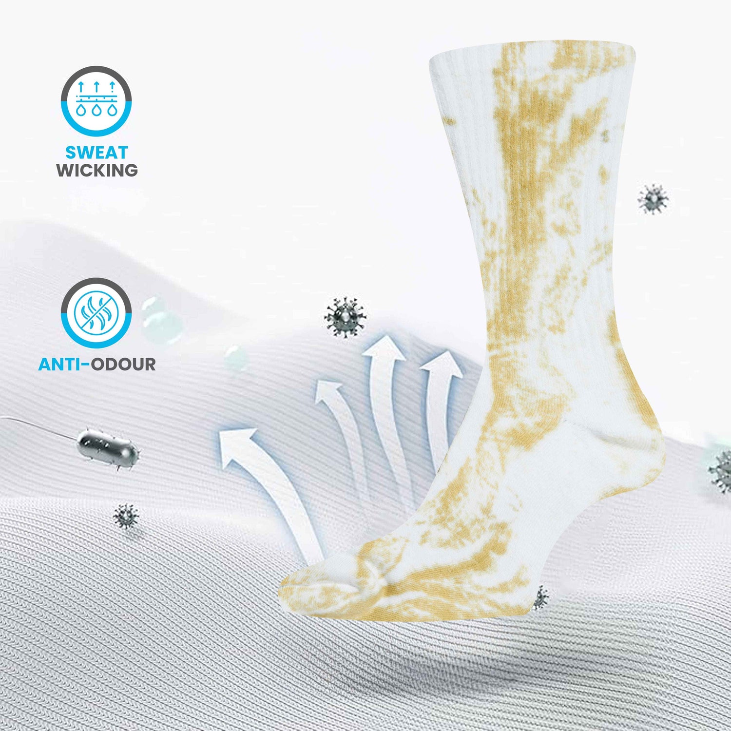 5 Pack Tie Dye Sport Socks Cotton Durable Blend for Casual &amp; Everyday Designer Wear Unisex by Sock Stack