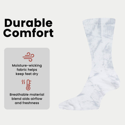 5 Pack Tie Dye Sport Socks Cotton Durable Blend for Casual &amp; Everyday Designer Wear Unisex by Sock Stack