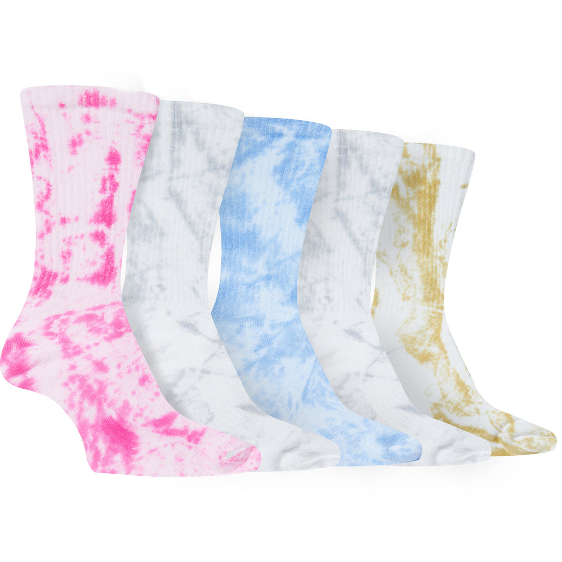 5 Pack Tie Dye Sport Socks Cotton Durable Blend for Casual &amp; Everyday Designer Wear Unisex by Sock Stack