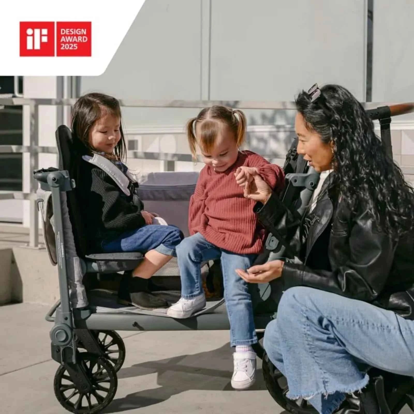 Wonderfold L2 Quad Stroller Wagon - Black