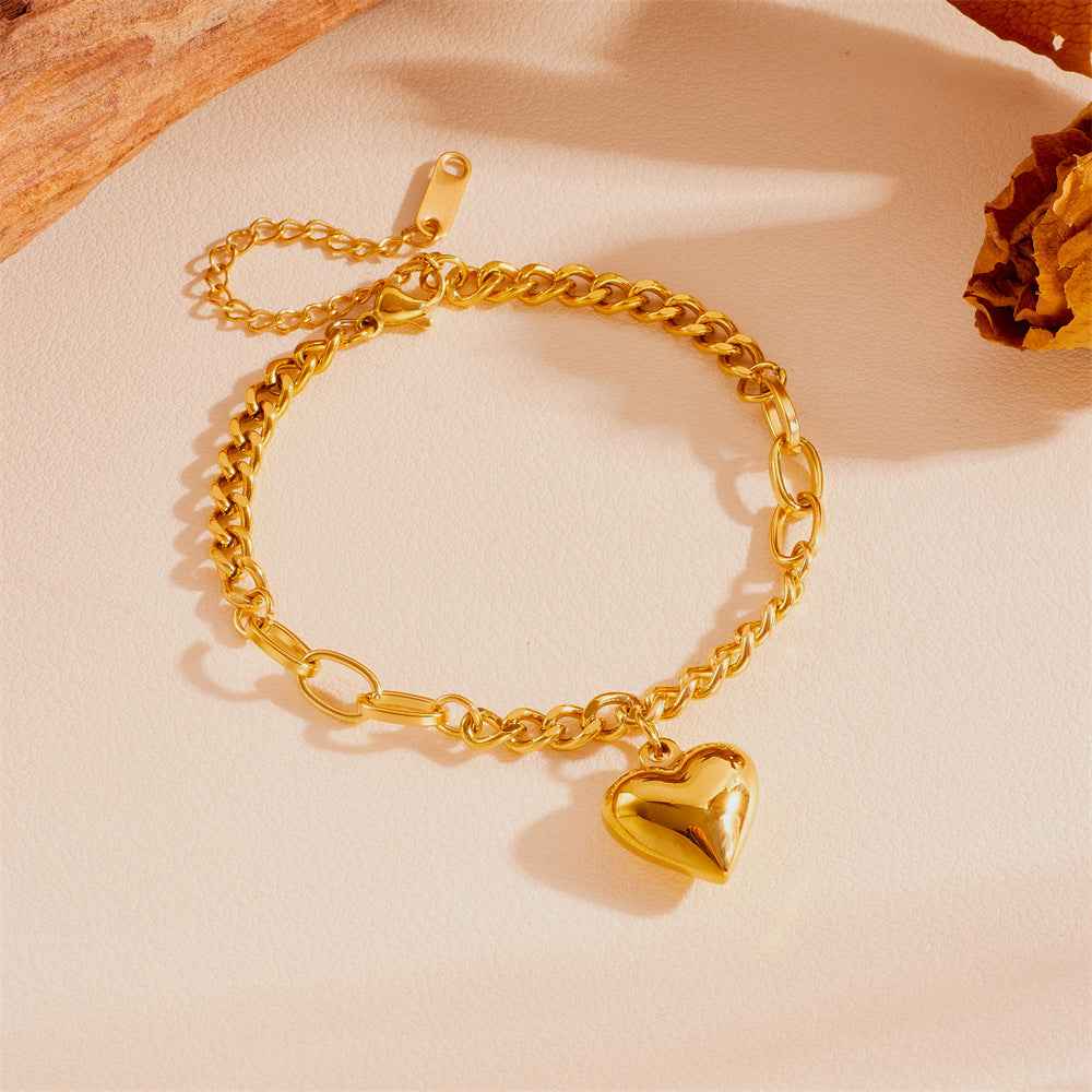 Titanium Steel Heart Love Heart Jewelry Colorfast Christmas Valentine&