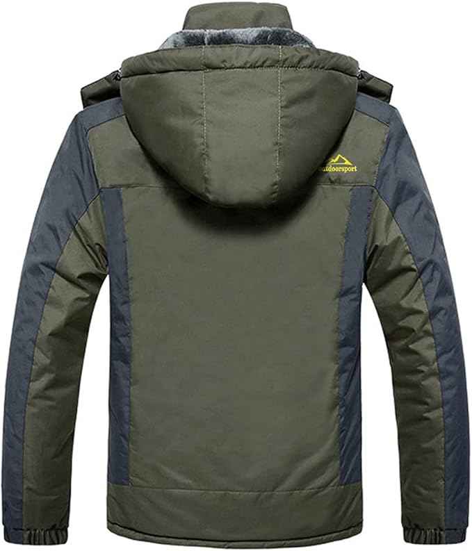 Mens Winter Ski Jacket Water Repellent Warm Lined Outdoor Coat, Size L