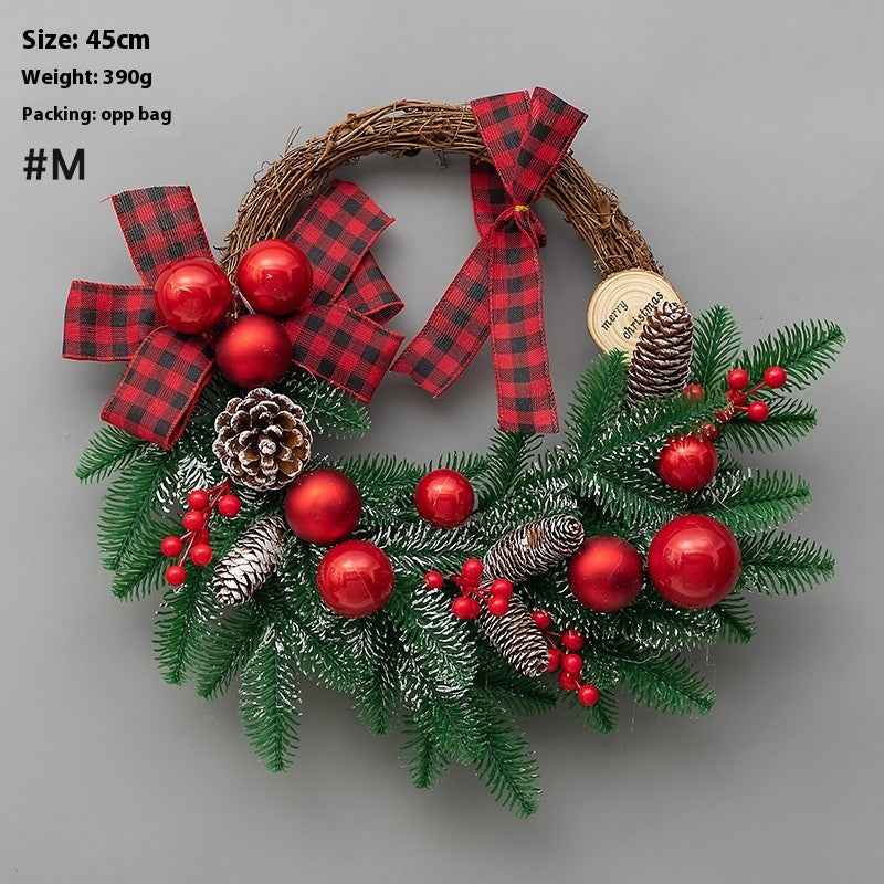 Christmas Decoration Upside Down Christmas Tree Horn Rattan Christmas Wreath
