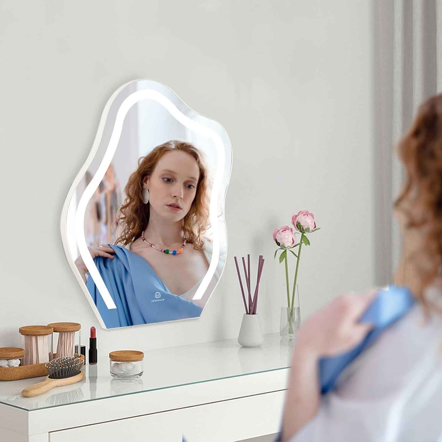 Vanity Makeup Mirror with Lights Cloud Shape 45x55cm FENCHILIN