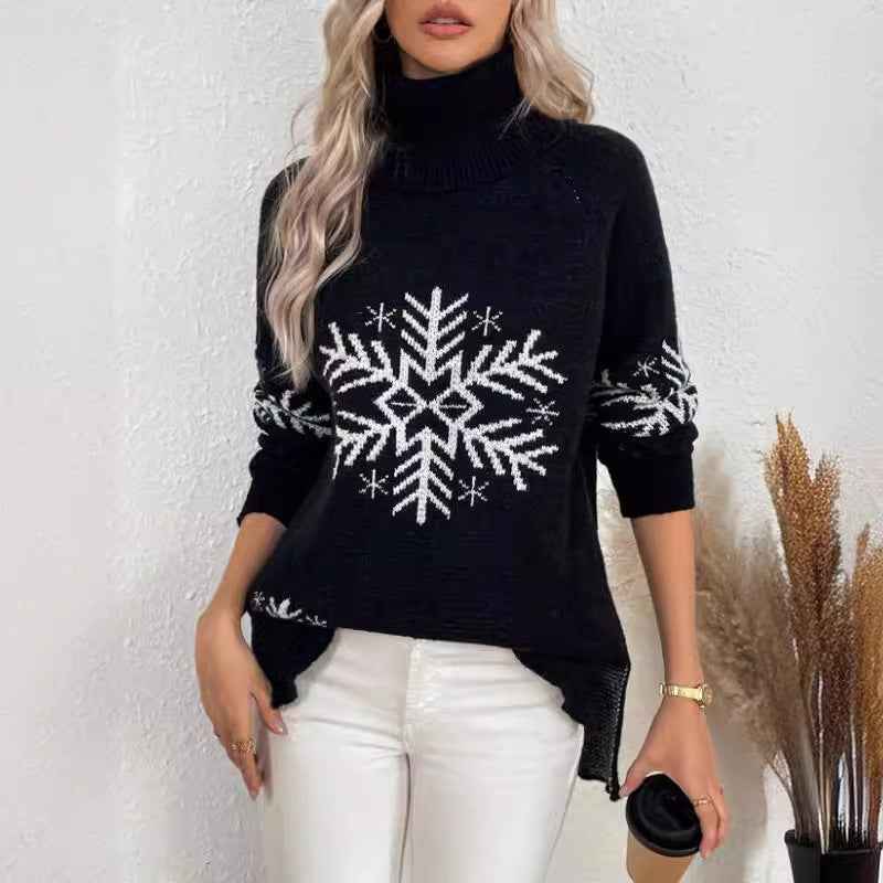 High Collar Christmas Sweaters Women&