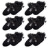 6 Pairs Black Girls Tutu Frilly Ankle Socks with Lace & Bow Super Soft Wedding Christening Sock by Sock Stack