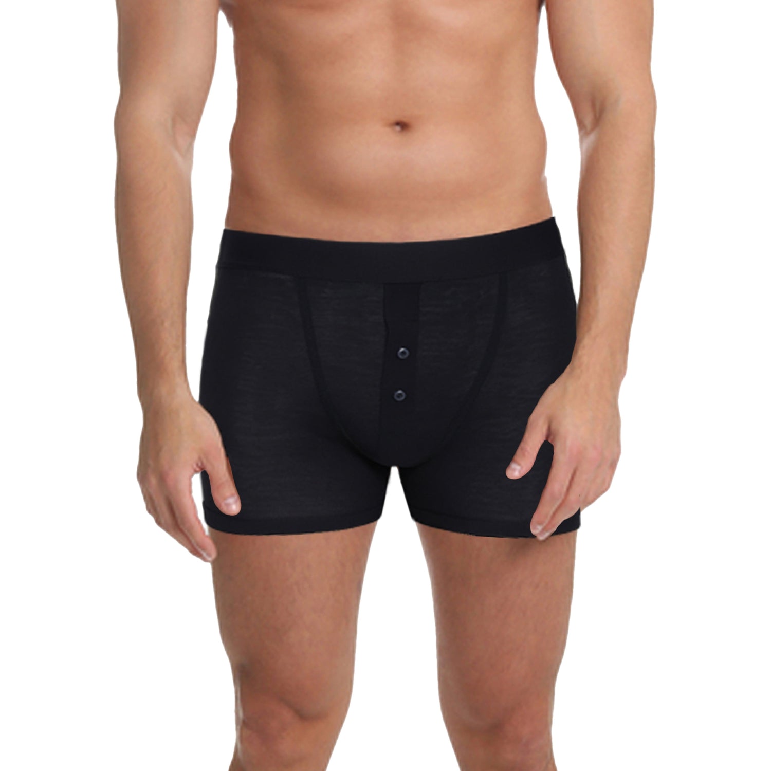 6 Pairs Mens Black Boxer Short Ribbed Boxers Cotton Stretch Boxershorts Underwear MB09 by Sock Stack