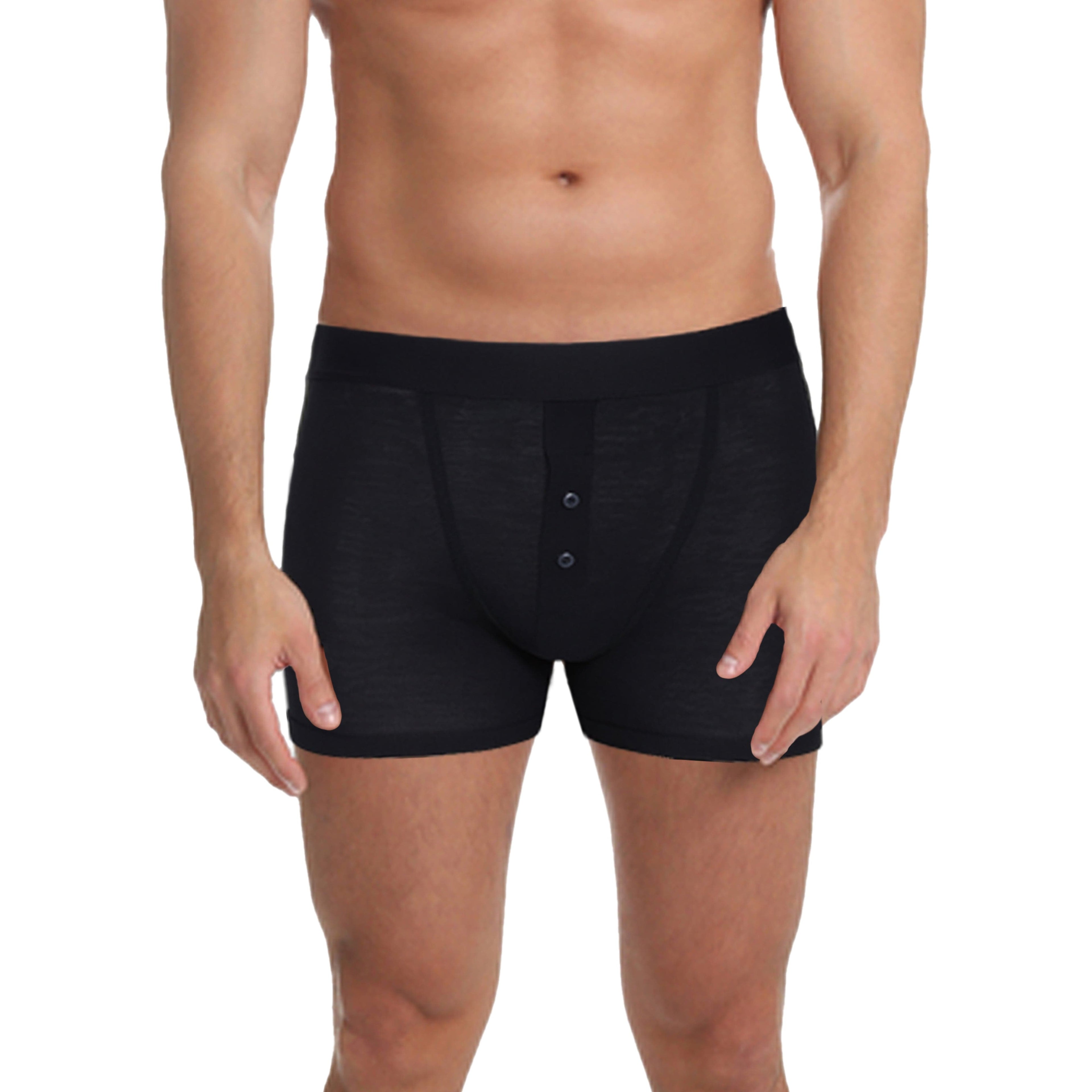 6 Pairs Mens Black Boxer Short Ribbed Boxers Cotton Stretch Boxershorts Underwear MB09 by Sock Stack