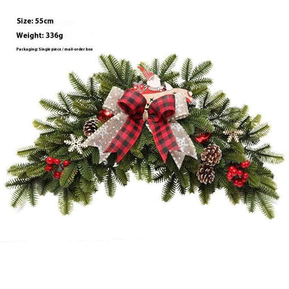 Christmas Decoration Upside Down Christmas Tree Horn Rattan Christmas Wreath