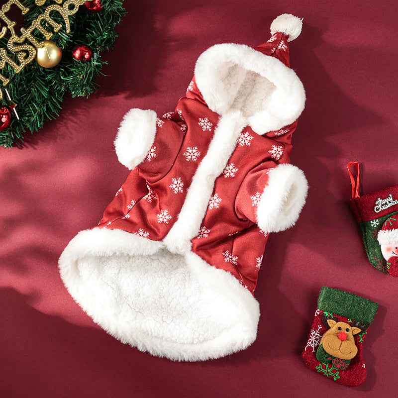 Christmas Cute Fleece-lined Thickened Pet Clothes