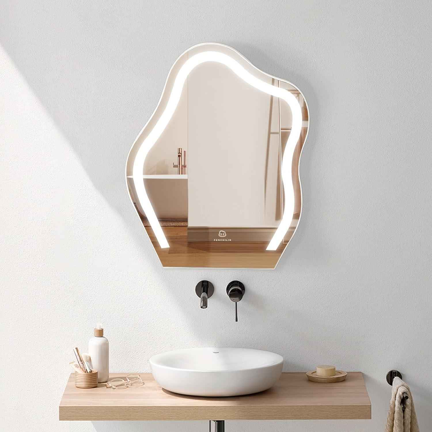 Vanity Makeup Mirror with Lights Cloud Shape 45x55cm FENCHILIN