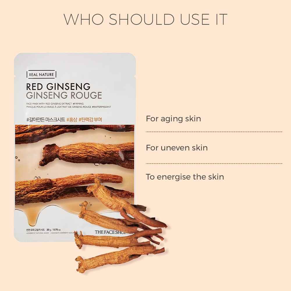 THE FACE SHOP Real Nature Face Mask Red Ginseng 20g