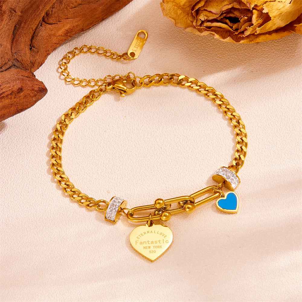 Titanium Steel Heart Love Heart Jewelry Colorfast Christmas Valentine&