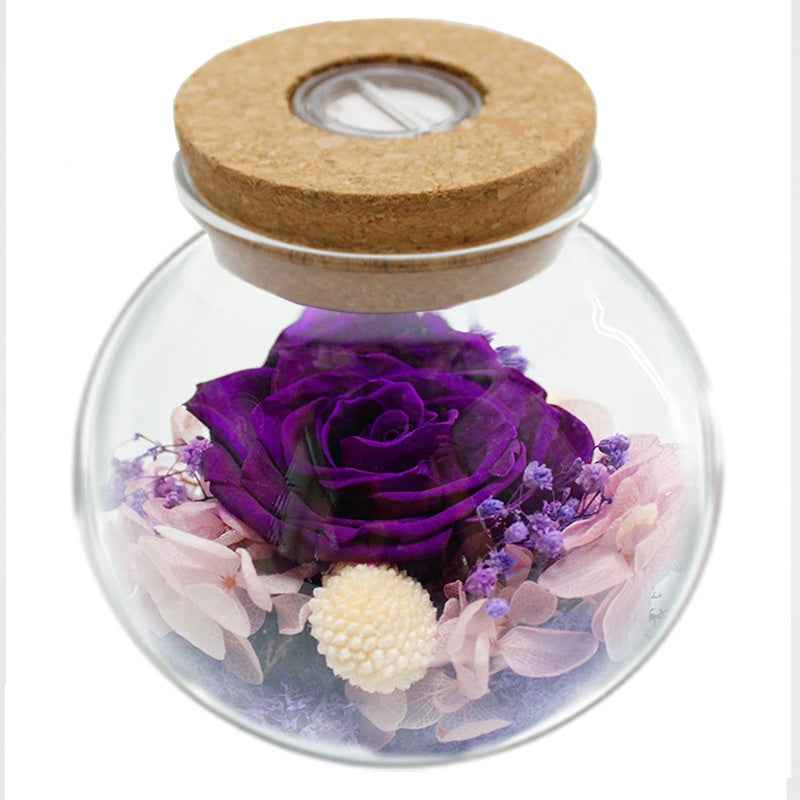 Led Color Luminous Preserved Fresh Flower Rose Christmas Valentine&