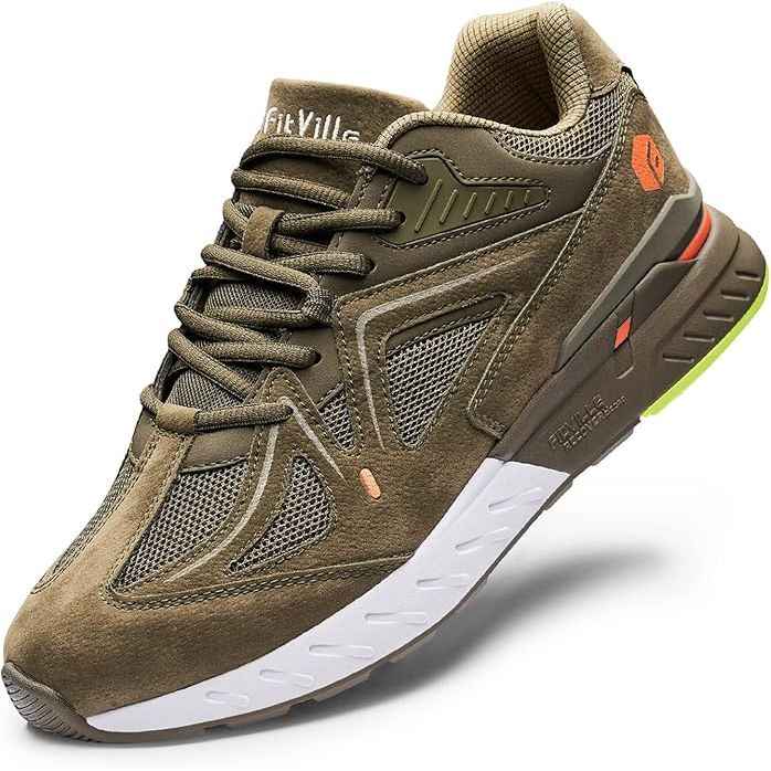 UK 12 FitVille Mens Extra Wide Fit Trainers Running Flat Feet Plantar Fasciitis