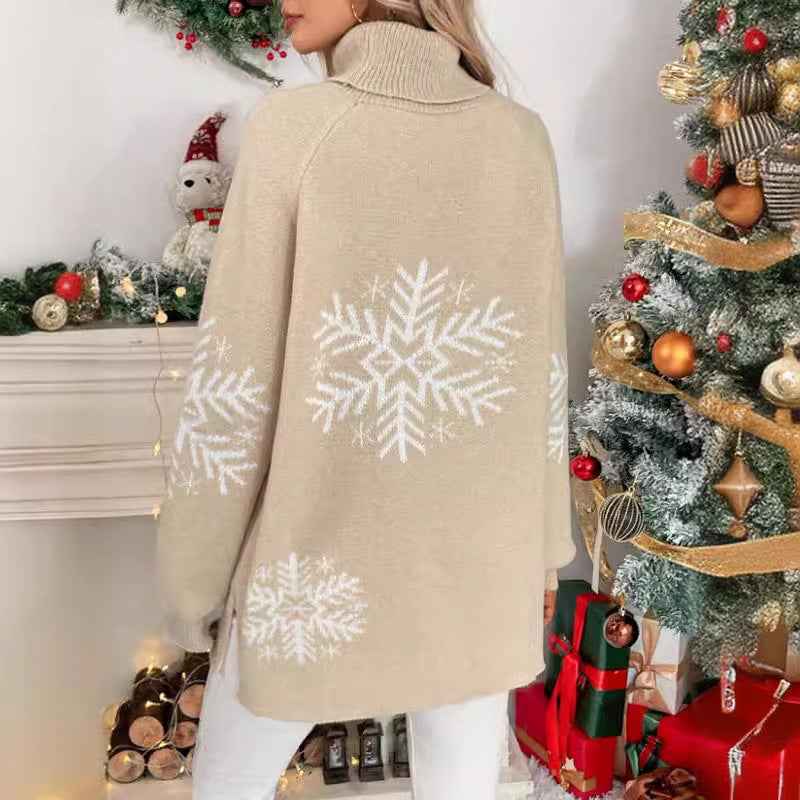 High Collar Christmas Sweaters Women&