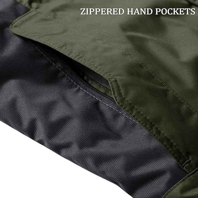 Mens Winter Ski Jacket Water Repellent Warm Lined Outdoor Coat, Size L