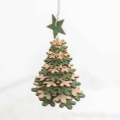 Wooden Christmas Tree Bell Pendant Room Living Room