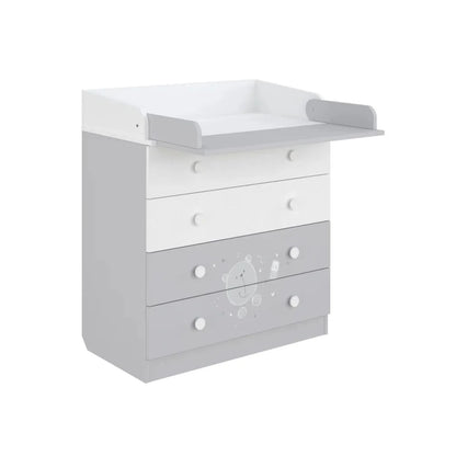 Shefa Kids 800 Teddy Changing Dresser - Grey/White
