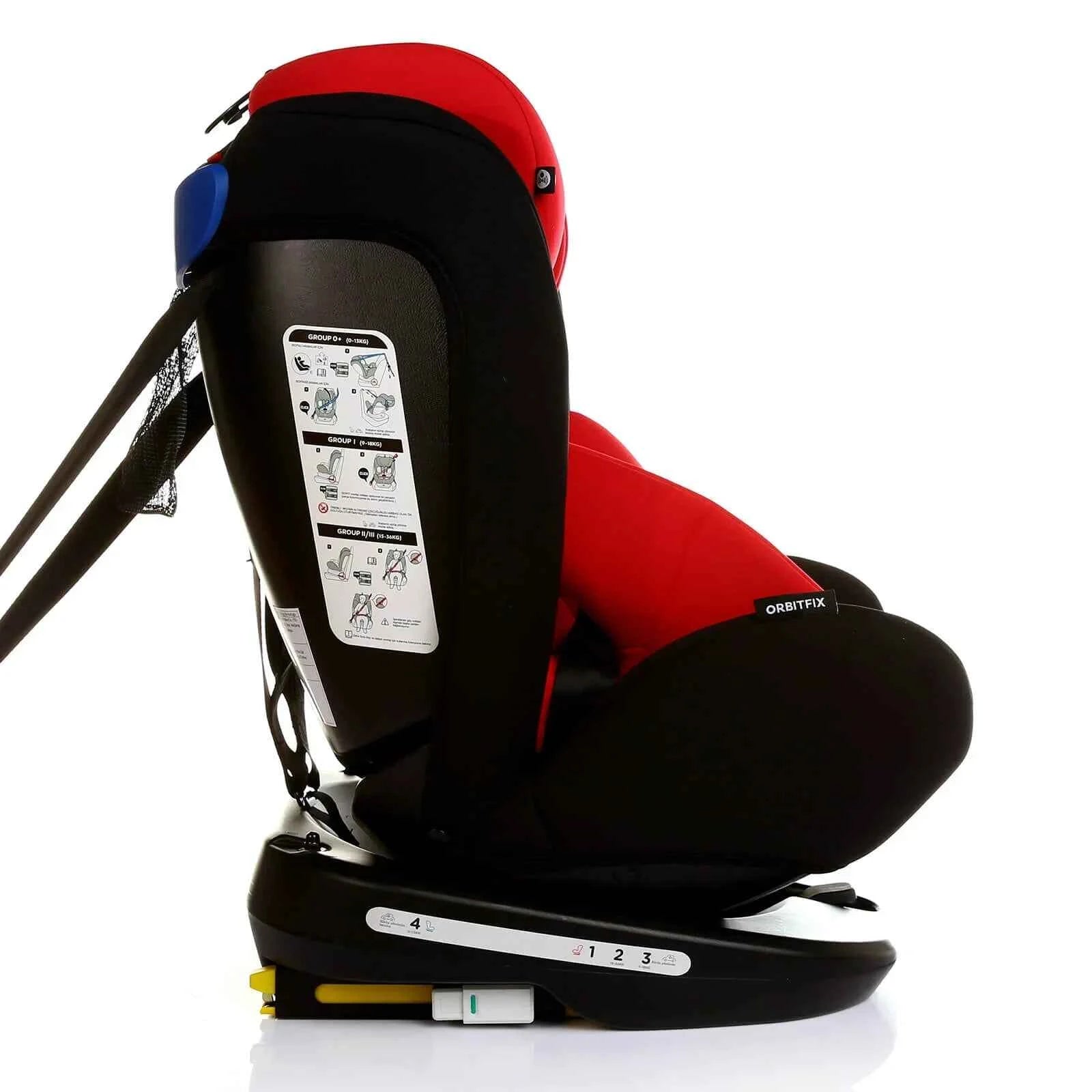 baby plus Orbitfix Group 0+/1/2/3 (Birth to 12 Years) Car Seat - Black Red