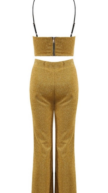 Gold glitter two piece