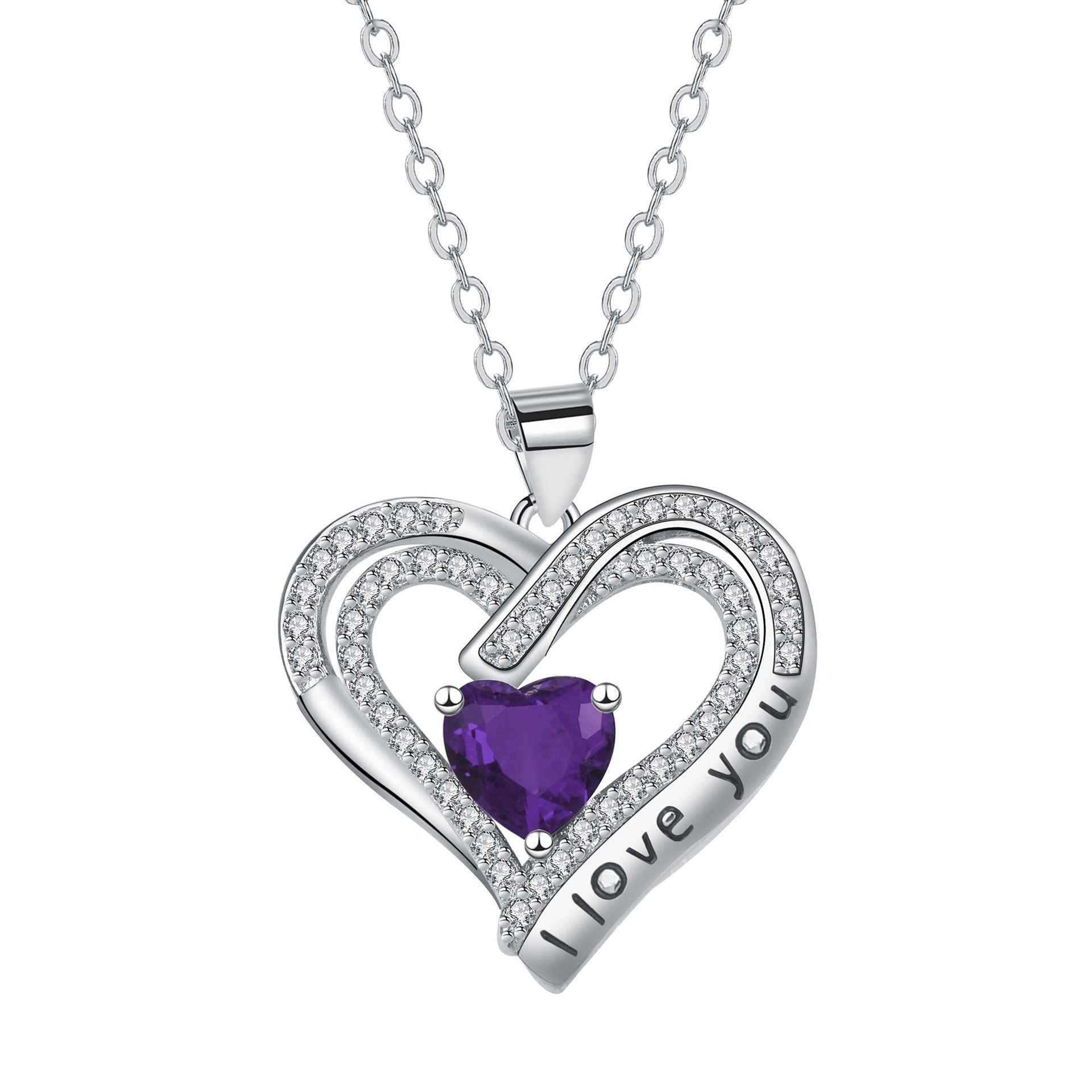 European And American Fashion Double Love Pendant Necklace Valentine&