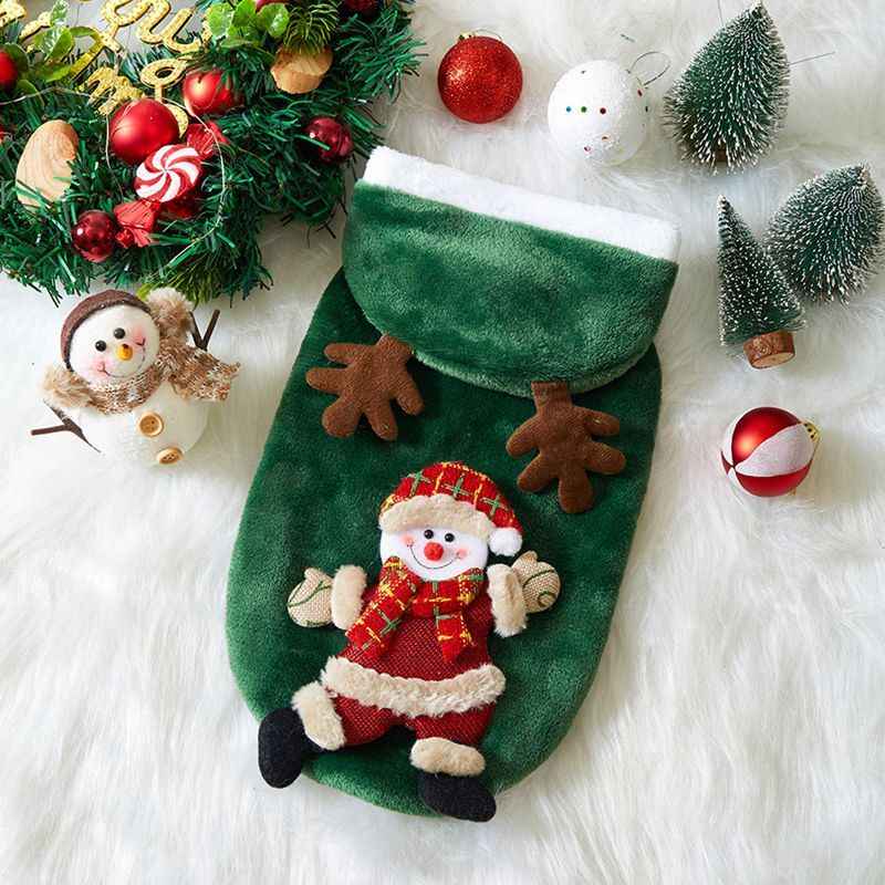 Christmas Dog Clothes Autumn And Winter Flannel Cats Dogs Hoodies Pet Clothes For Small Medium Dogs Christmas Dog Cat Costume