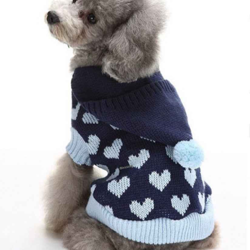 Christmas Maple Snowflake Turtleneck Knitted Sweater Pet Clothes