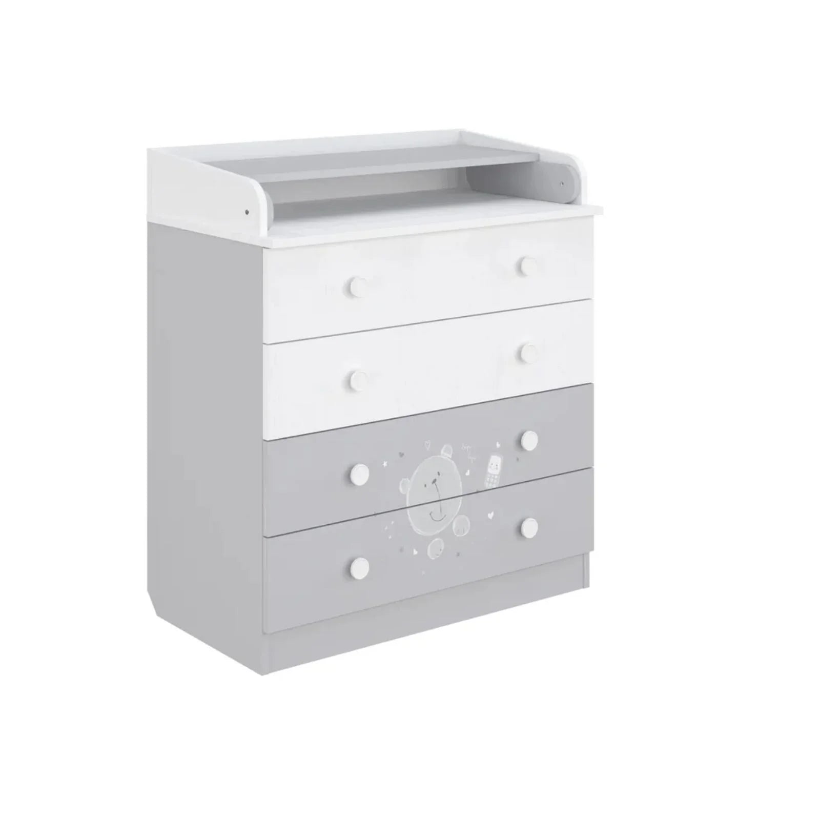 Shefa Kids 800 Teddy Changing Dresser - Grey/White