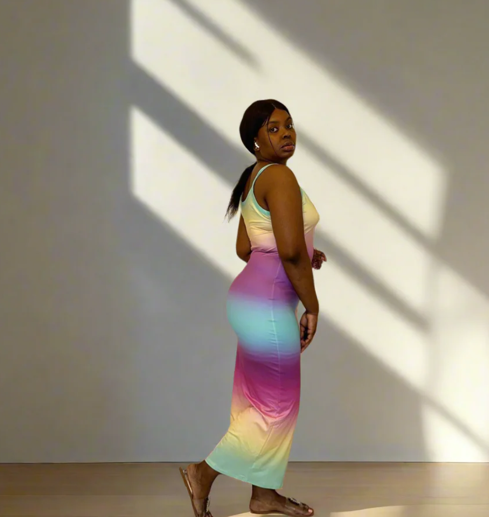 Multicoloured midi dress