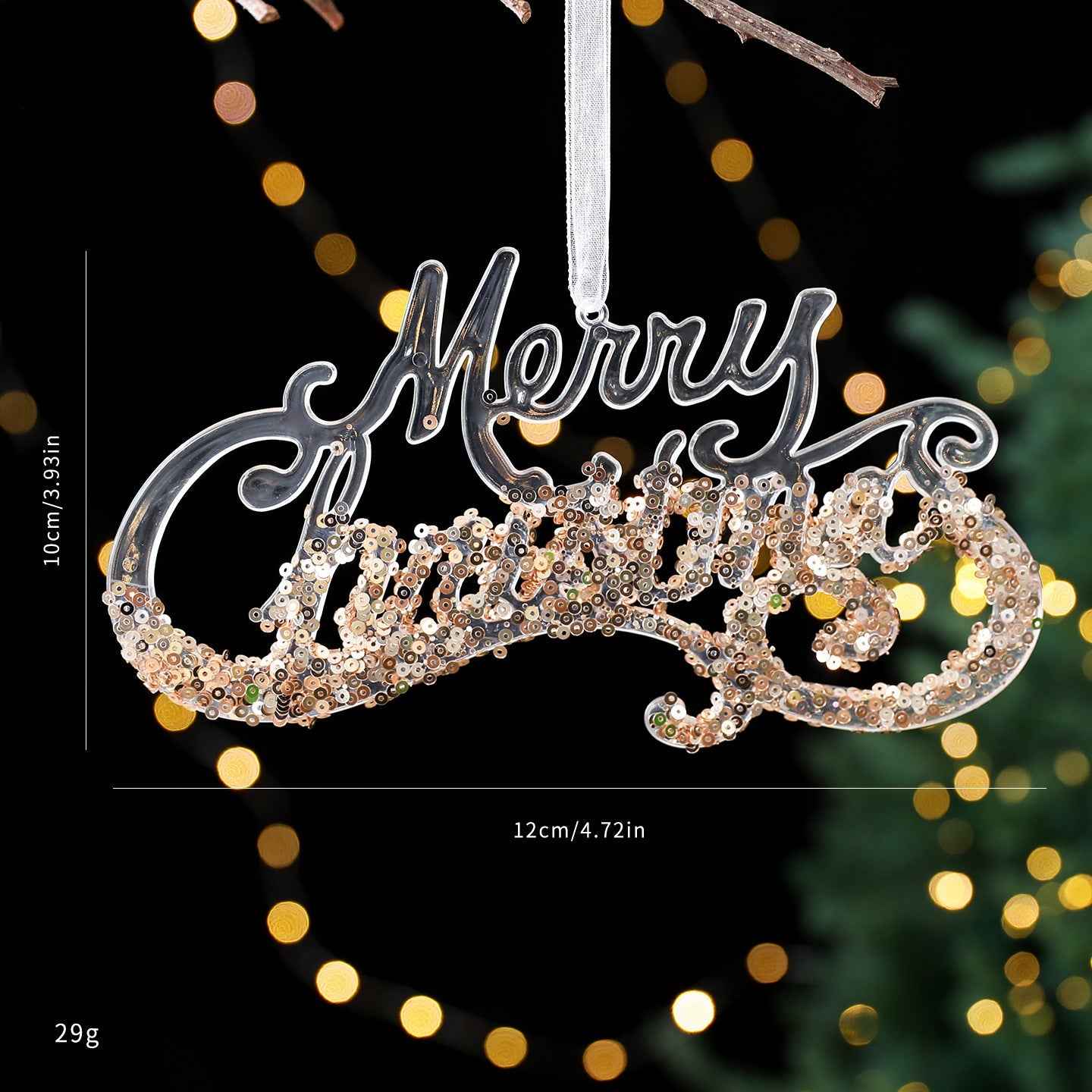 Christmas Decorations Sequined Acrylic Pendant