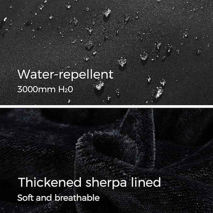 Mens Winter Parka Jacket Puffer Coat Thick Cotton Hooded Black, Size L