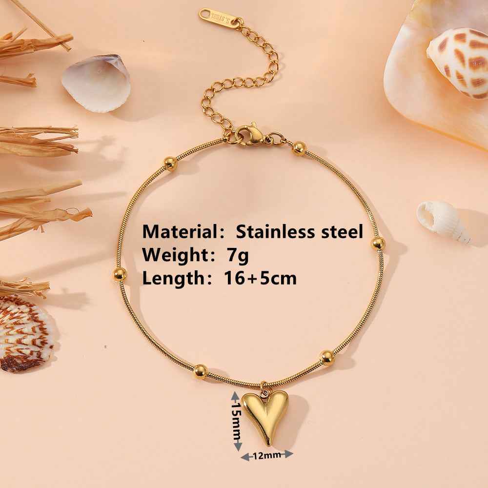 Titanium Steel Heart Love Heart Jewelry Colorfast Christmas Valentine&