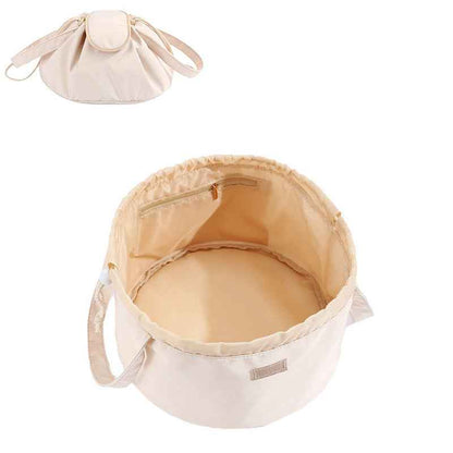 Barrel Drawstring Makeup Bag Large Capacity Women&