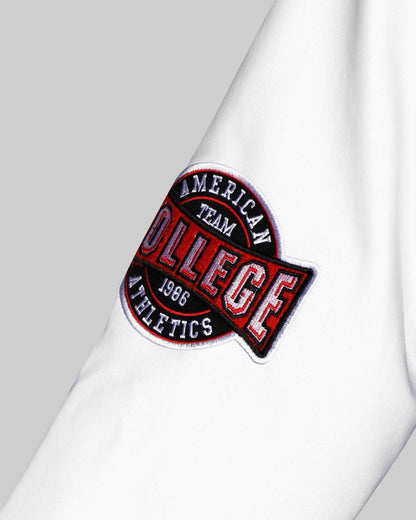 Baseball Bomber Jacket with Contrast Sleeves