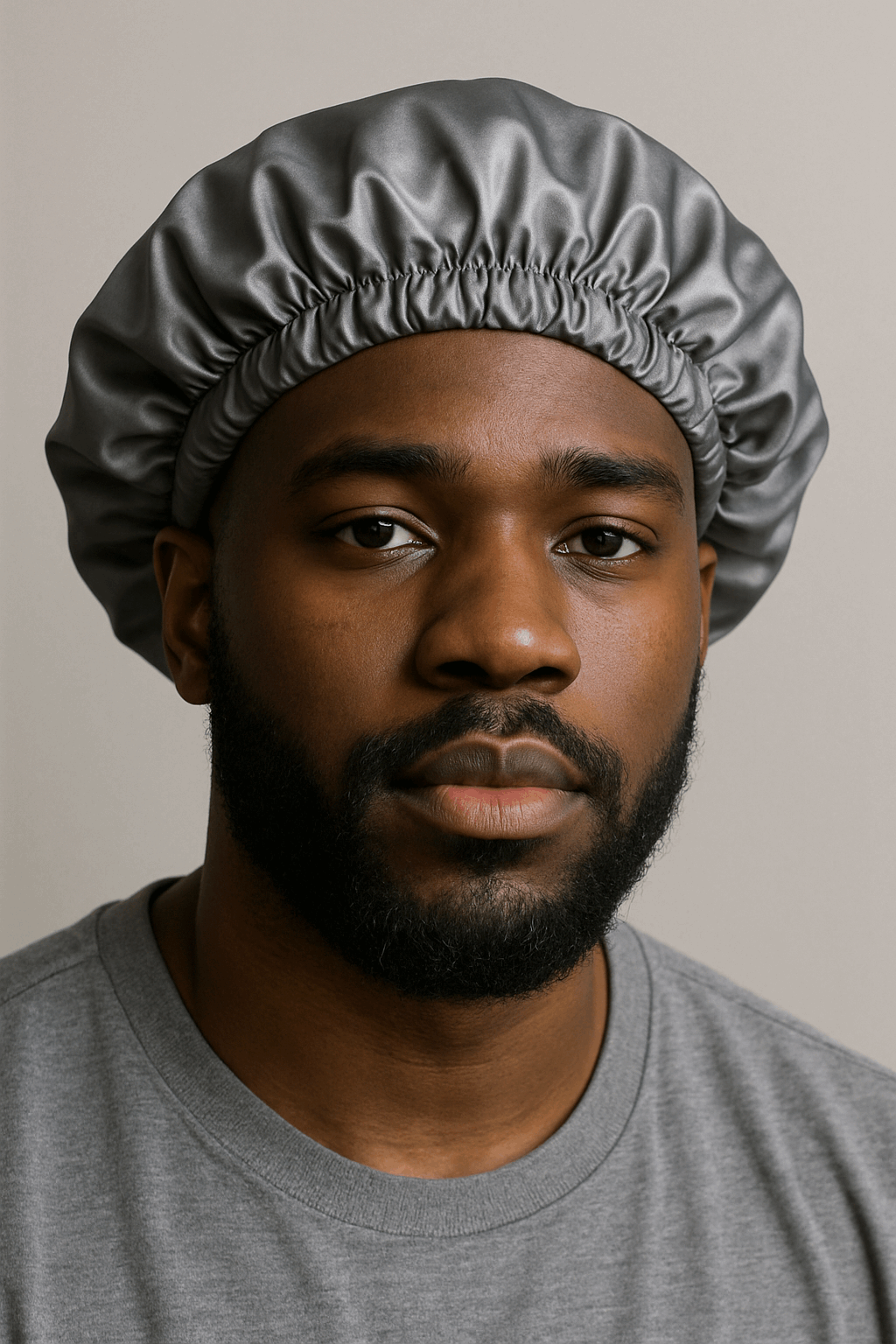 Men’s Satin Hair Bonnet – Adjustable, Drawstring, Breathable, Protective for Waves &amp; Curly Hair