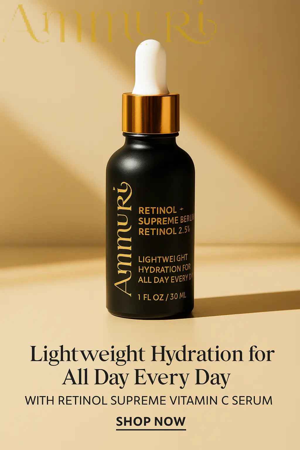 Ammuri 2.5% Retinol Supreme Serum - Gentle Anti-Aging Treatment 30ml