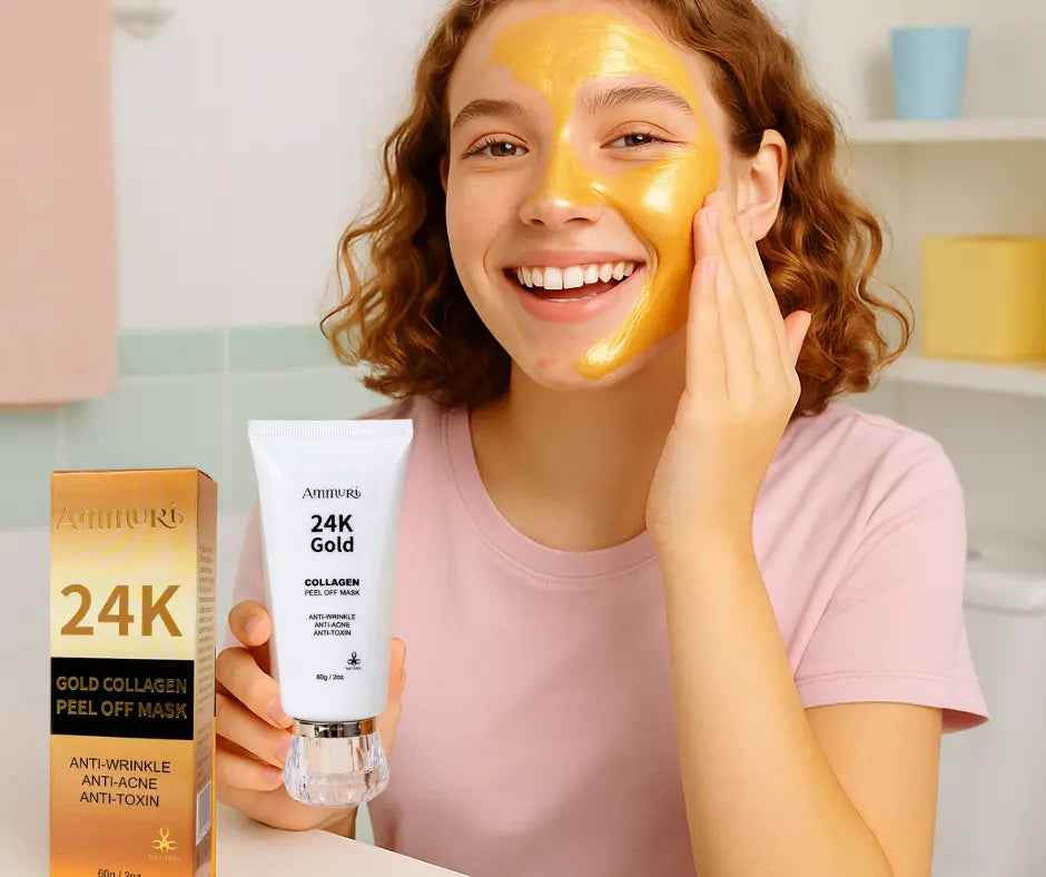 Ammuri 24K Gold Peel-Off Face Mask – Deep Cleansing &amp; Brightening Pore Minimiser (60ml)