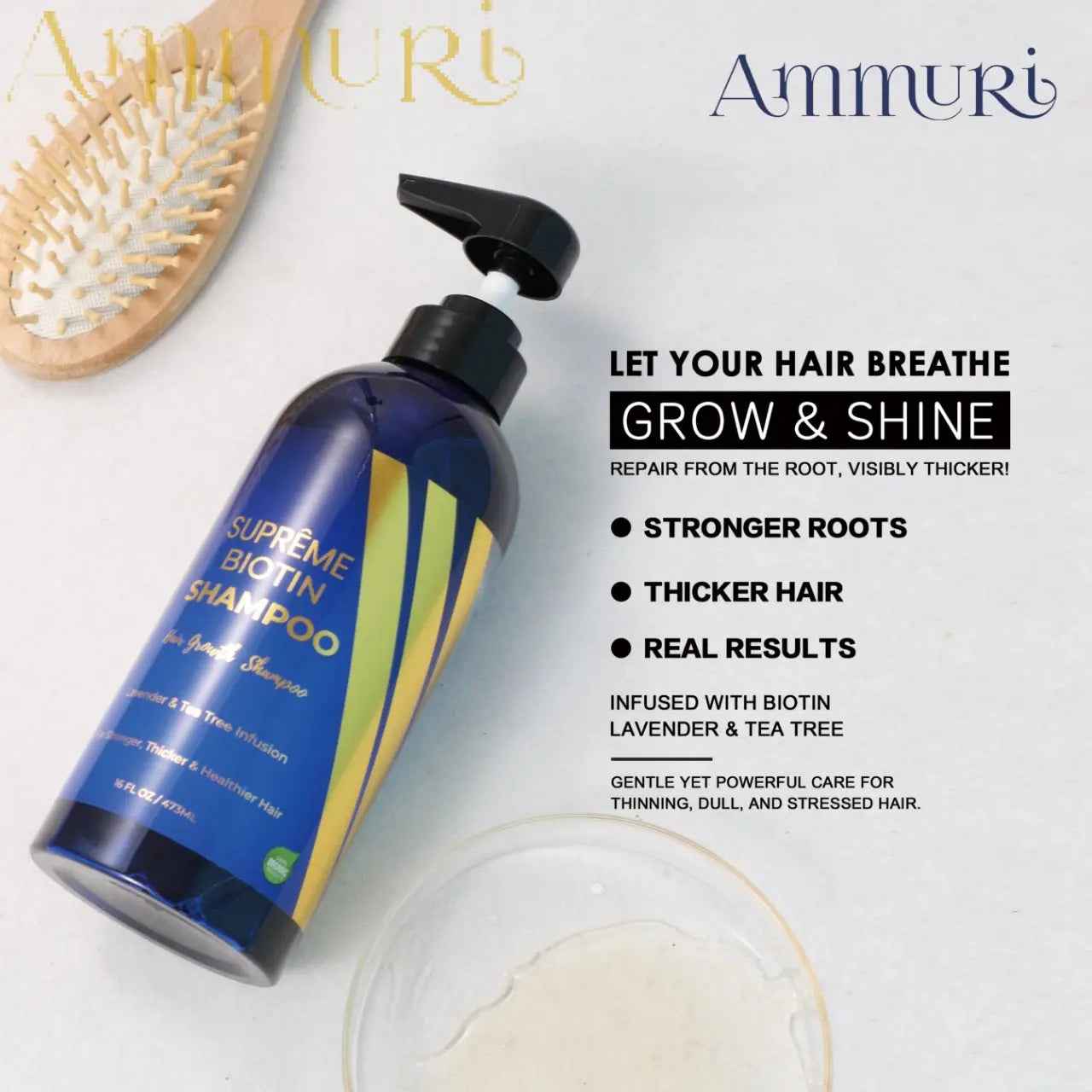 Ammuri Biotin DHT Blocker Shampoo - Sulfate-Free Hair Loss Treatment 473ml