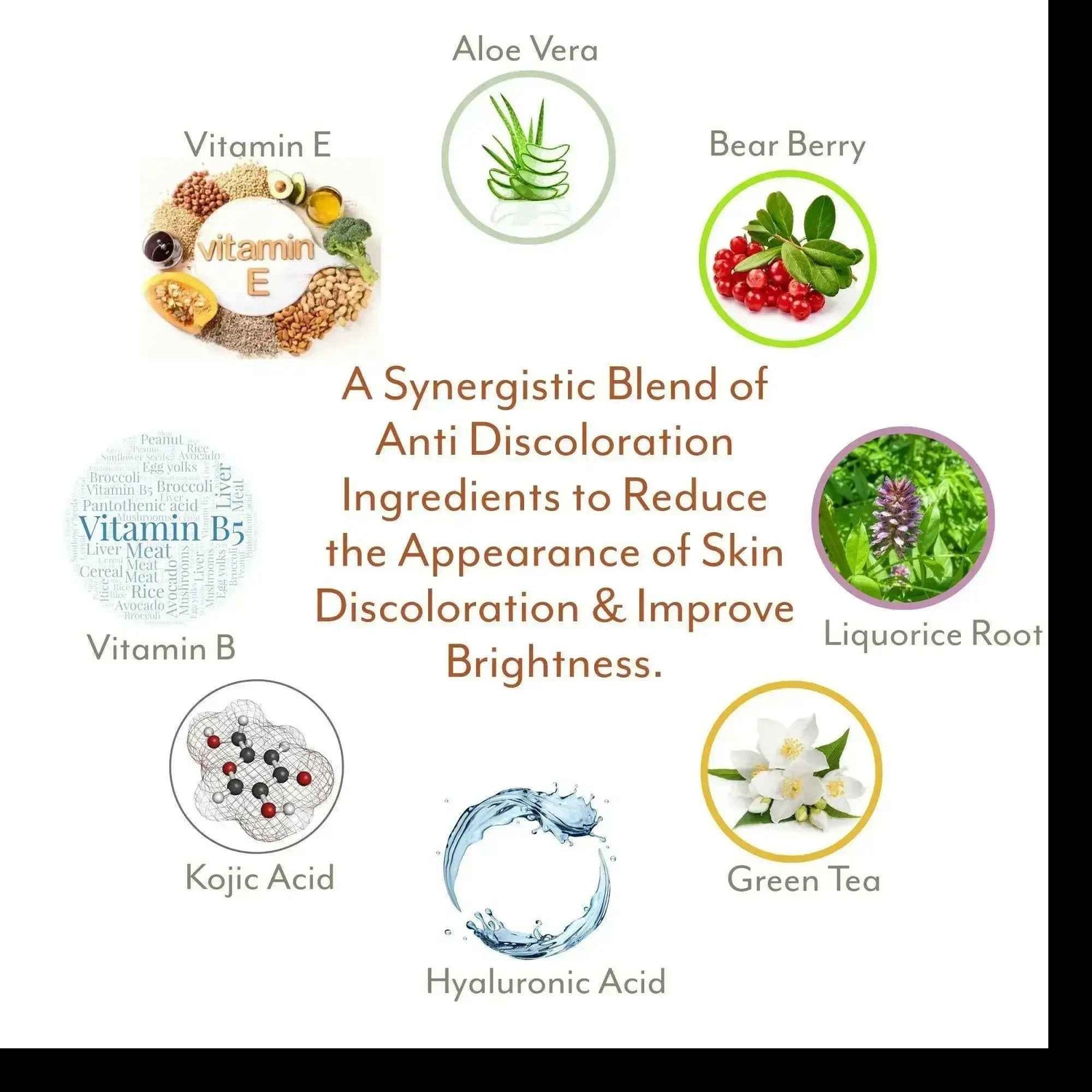 Ammuri Brightening Face Serum with Kojic Acid, Alpha Arbutin, Glutathione &amp; Niacinamide | Dark Spot Corrector for Even Skin Tone – 30ml