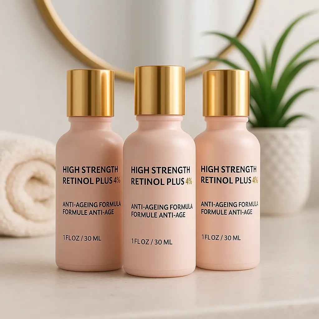 Ammuri High Strength Retinol Serum 4% Plus – Anti-Ageing Formula for Wrinkles, Fine Lines, Dark Spots &amp; Firming – Face Serum with Vitamin Support – 3 Pack (30ml Each)