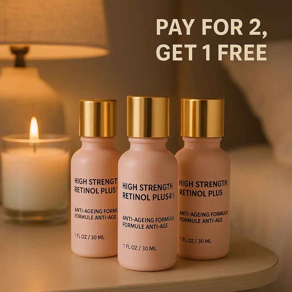 Ammuri High Strength Retinol Serum 4% Plus – Anti-Ageing Formula for Wrinkles, Fine Lines, Dark Spots &amp; Firming – Face Serum with Vitamin Support – 3 Pack (30ml Each)