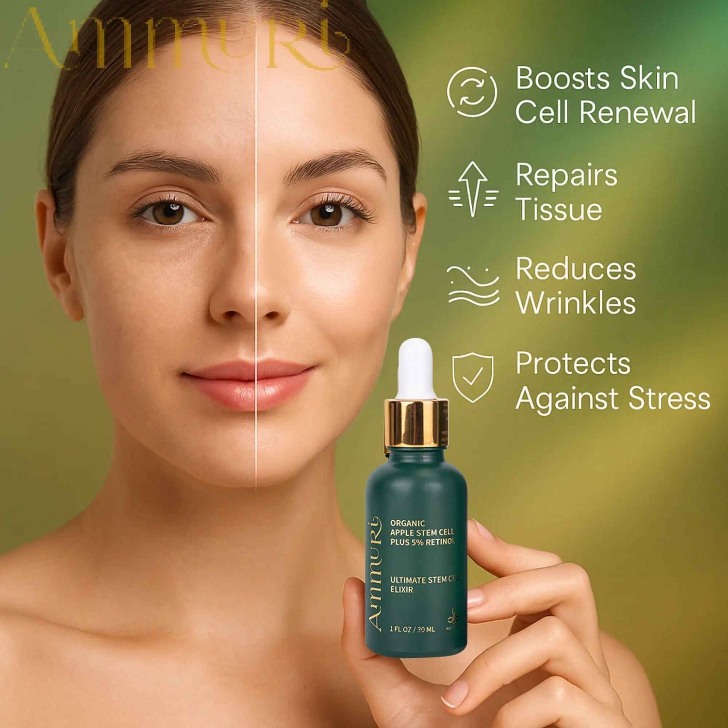 Ammuri Advanced Plant Stem Cell Retinol 5% – Youthful Glow, Firming Face Serum